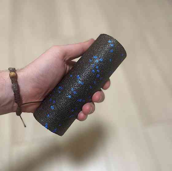 Набір для масажу та йоги PowerPlay PP_4093 EPP (3 м'ячики + валик масажер 15*5,3см.) Blue + резинка  Кам'янське