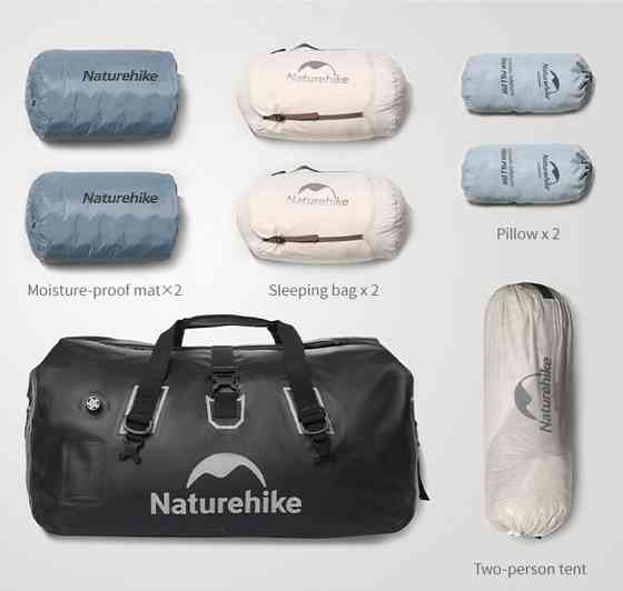 Водонепроникна дорожня сумка Naturehike CNK2450XB015 (60л) Чорний Вінниця