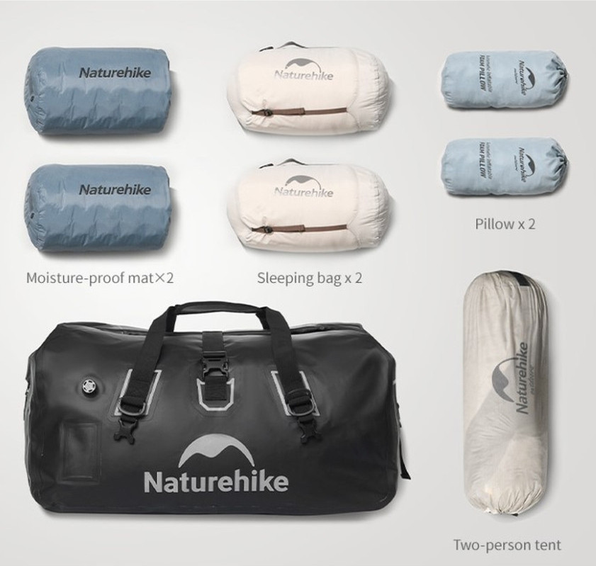 Водонепроникна дорожня сумка Naturehike CNK2450XB015 (60л) Чорний Вінниця - фото 5