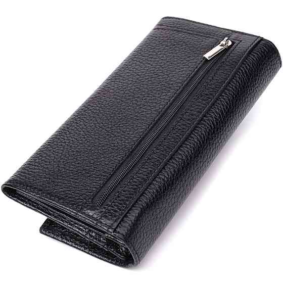 Класичний жіночий гаманець з натуральної шкіри Чорний (CANPELLINI) Київ