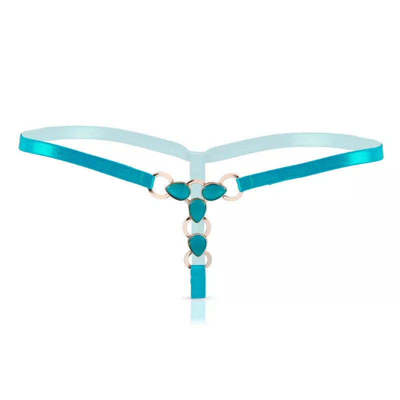 Стрінги еротичні бірюзові - розмір універсальний (на резинці) Київ - фото 3