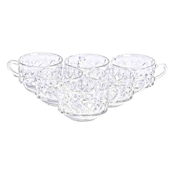 Yiwu Набір прозорих чашок 6 шт 270 мл скляних для чаю, для кави HP-YH-11 Київ