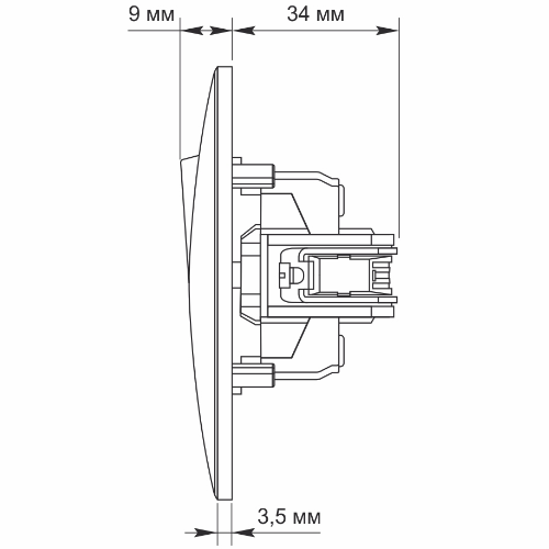 BINERA білий Вимикач внутрішній 2кл з підсвічуванням Videx Житомир