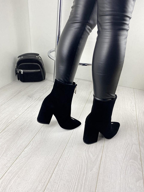 Черевики жіночі TWO STEPS чорні замша натуральна каблук 9.5см 36-40 (2728) Коломия - фото 8