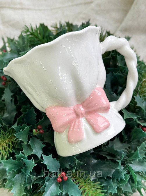 Чашка крухоль кераміка Olens "Рожевий бант" 450 мл 8030-445 Київ - фото 3