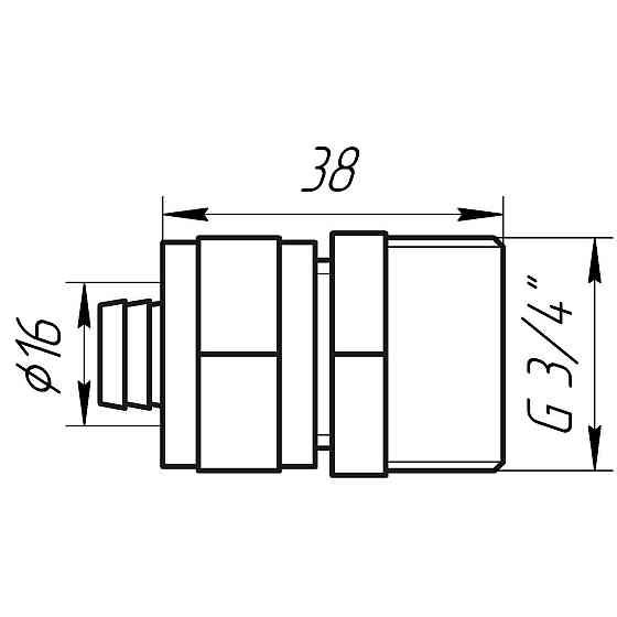 Муфта із зовнішньою різьбою APE ITALY 701 L 3/4″x16 (000001650) Київ