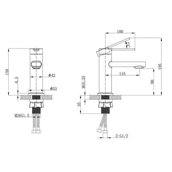 Смеситель для умывальника Mixxus Lord 001 Nut Graphite (Цвет графит) (MI7137) Черновцы