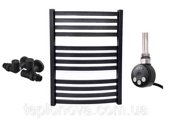 Комбинированный Полотенцесушитель Черный Плоский 710х500 Terma Dorota Черновцы