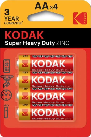 Батарейка KODAK Super Heavy Duty R6/AA сольова Блістер 4шт Дніпро - фото 1