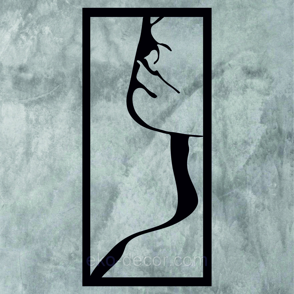 Декоративное настенное Панно «Силуэт женщины», Декор на стену 110*47 см, Черный Киев - изображение 5