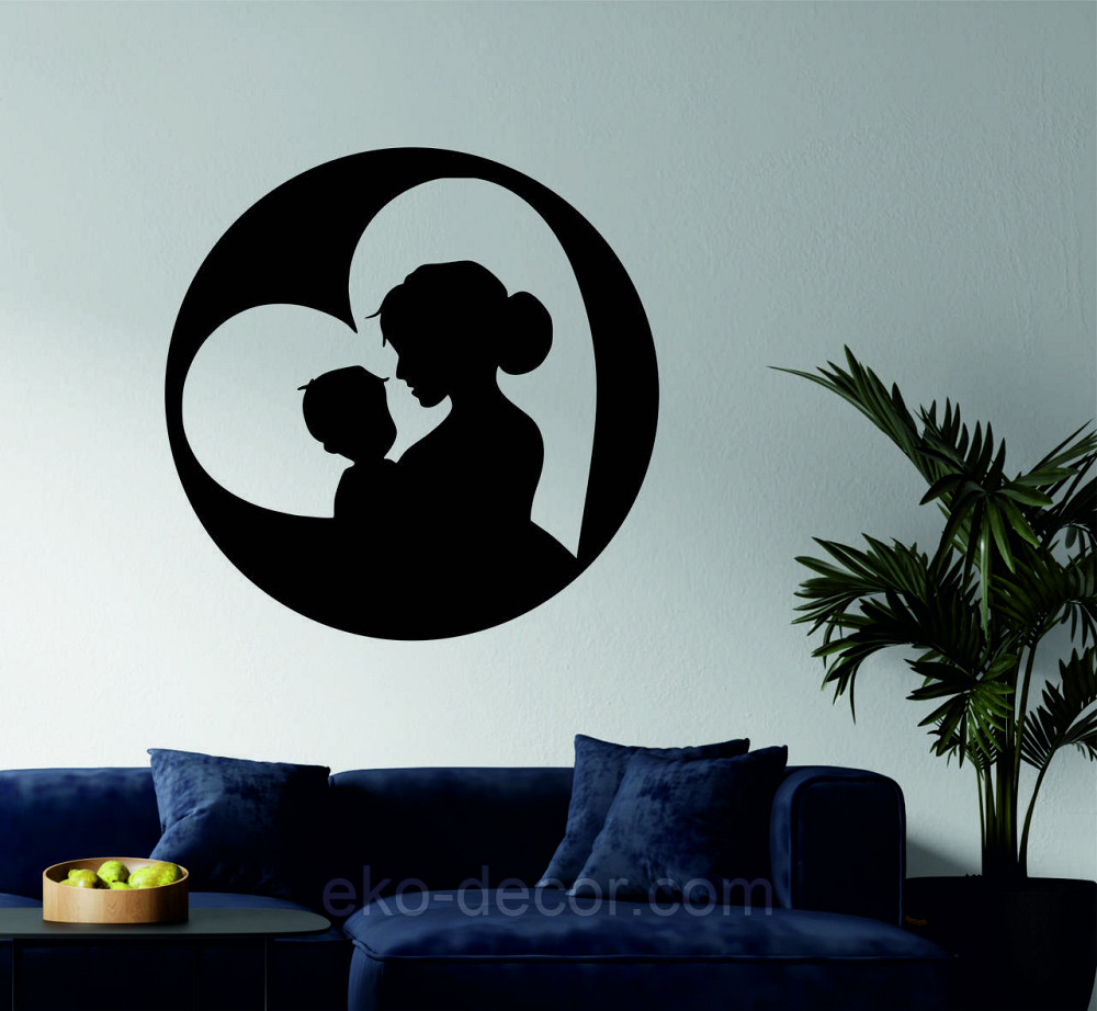 Декоративное настенное Панно «Мать и дитя», Декор на стену 90*90 см, Черный Киев - изображение 2