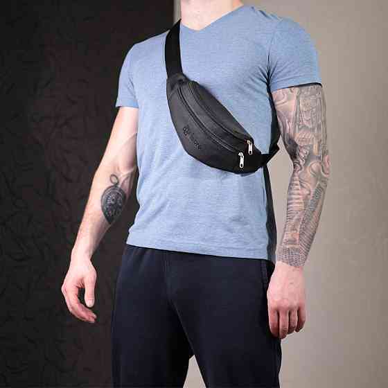 Універсальна сумка на пояс з якісного поліестеру Чорний (FABRA) Київ