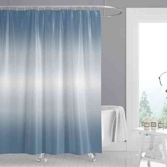 Штора для ванной 180*180 (узор сине-белый) полиэстер Zerix SCТ-006 Харьков