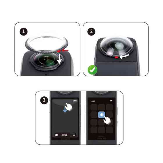 Захист лінзи Insta360 X5 загартоване скло 9H AC Prof X5-4 Київ