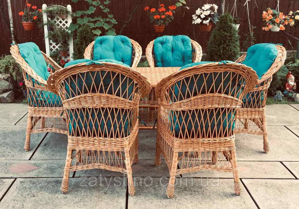 Плетеная мебель на 6 персон|  Комплект плетеной мебели из лозы  | мебель из лозы плетеная на подарок Киев - изображение 4