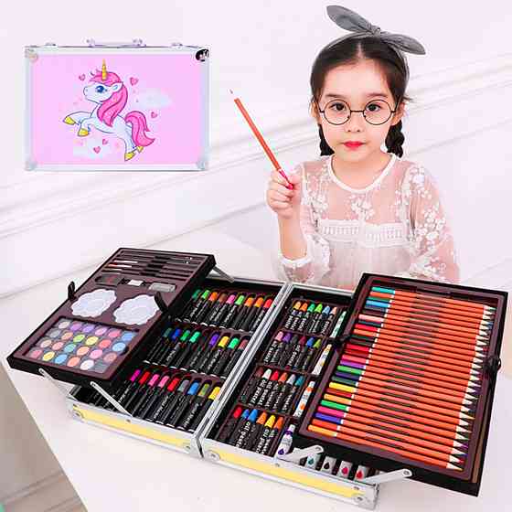 Набор для рисования 145 предметов, в чемодане / Большой набор для творчества для девочки Киев