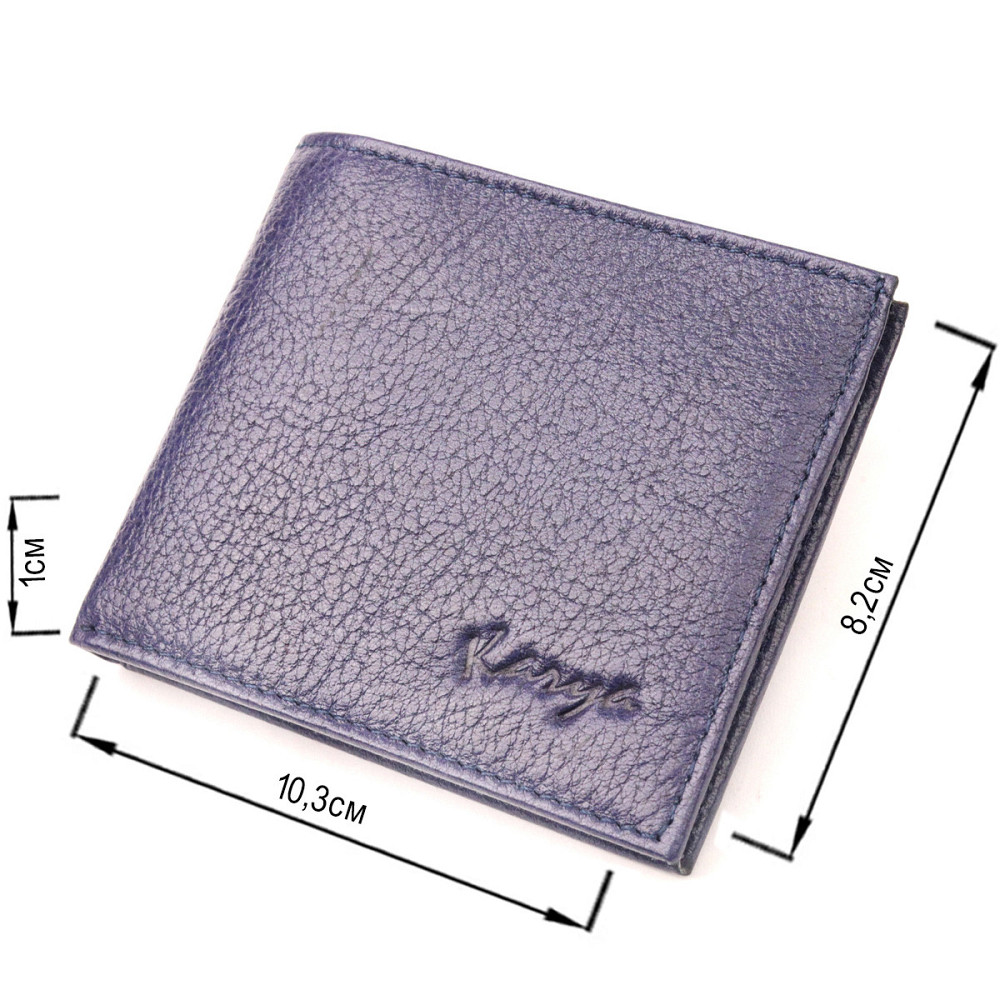 Отличный мужской зажим из зернистой кожи KARYA 21053 Синий Киев - изображение 3