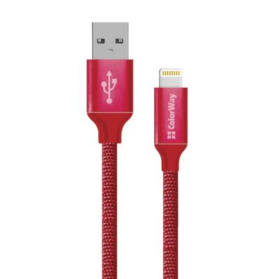 Дата кабель USB 2.0 AM to Lightning 2.0m red ColorWay (CW-CBUL007-RD) Вінниця - фото 1