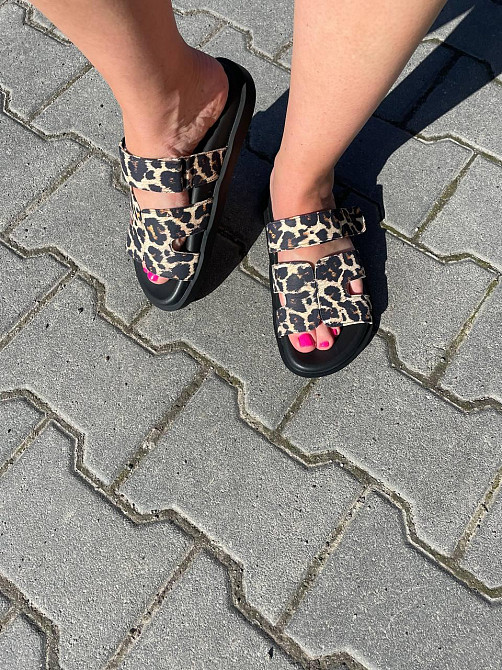 SEE SEVEN Жіночі шльопанці, натуральна шкіра, на низькому ходу леопардові SEE SEVEN 1662 р. 38 Коломия - фото 3