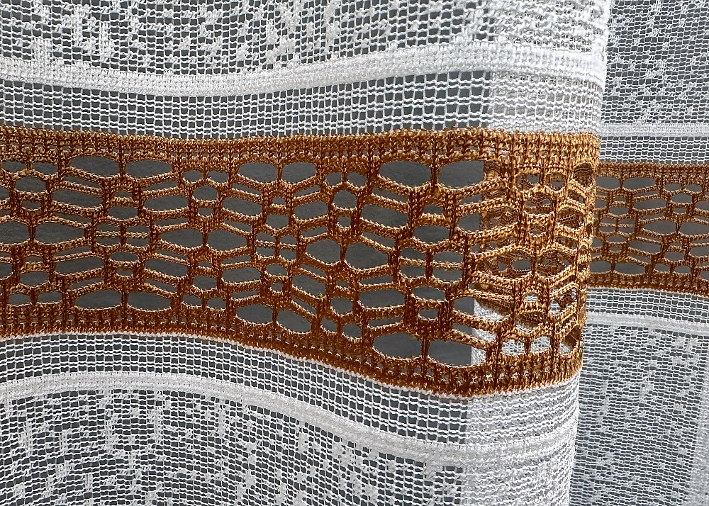 Тюль VR-Textil 1550т Bari Жакард Білий з коричневим 300х270 см (42-0474) Київ - фото 5