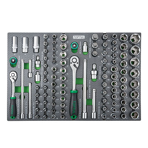 Набір інструменту комбінований 3/8", 1/2" 104ед. (в ложементі, тип D) TOPTUL GEDA429 Одеса - фото 1