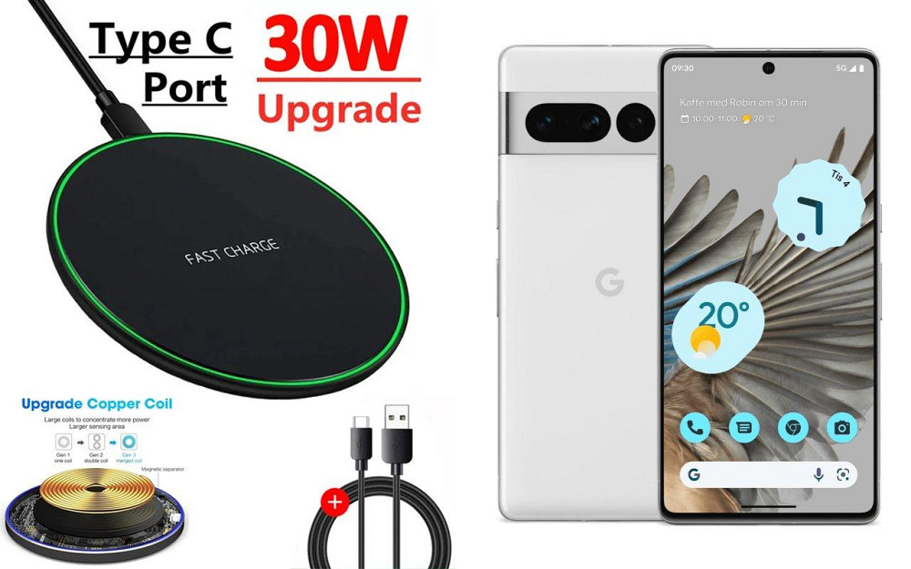 Бездротовий зарядний пристрій Copper до 30W для Honor 200 Pro, USB-C, LED Київ - фото 1