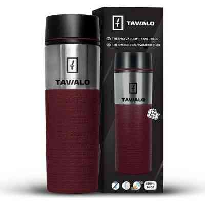 Термокружка Tavialo + 2 ущільнювальних кільця 420 мл Бордовий (190420103) Винница