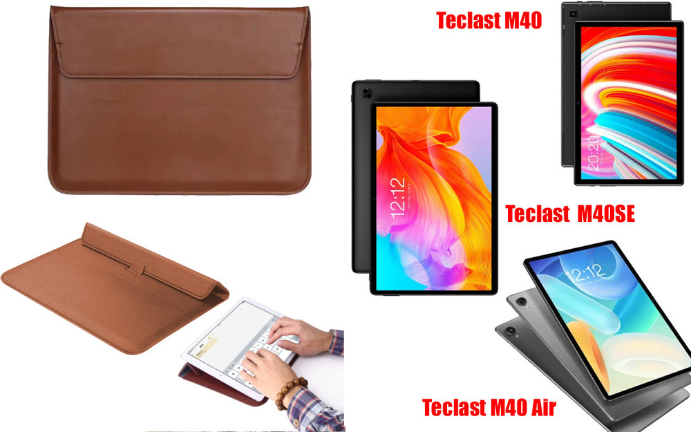 Чехол-конверт VitoCase для Teclast M40, M40SE, M40 Air, с функцией подставки для планшета Коричневый Киев - изображение 1