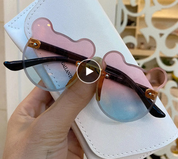 Окуляри сонцезахисні для дівчинки рожево-блакитні Ведмедики Київ - фото 2