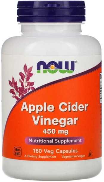 Яблочный уксус Now Foods Apple Cider Vinegar 450 мг 180 капс Киев - изображение 1