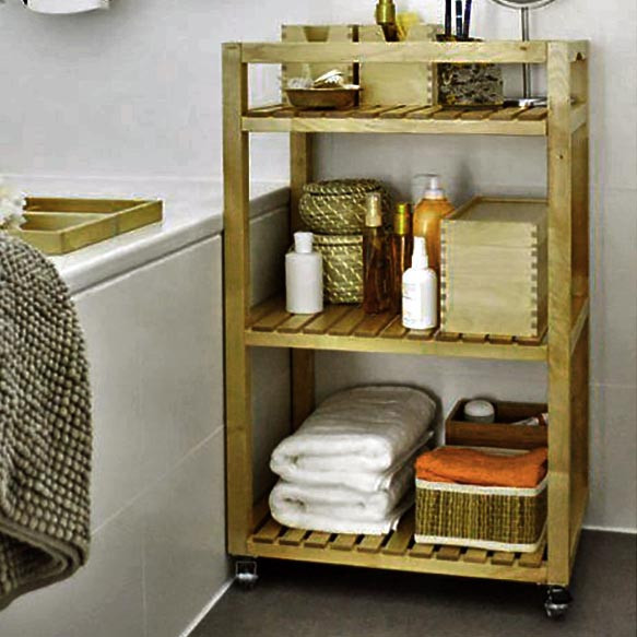 Етажерка для ванної на коліщатах "Туріман" сієна Миколаїв - фото 1