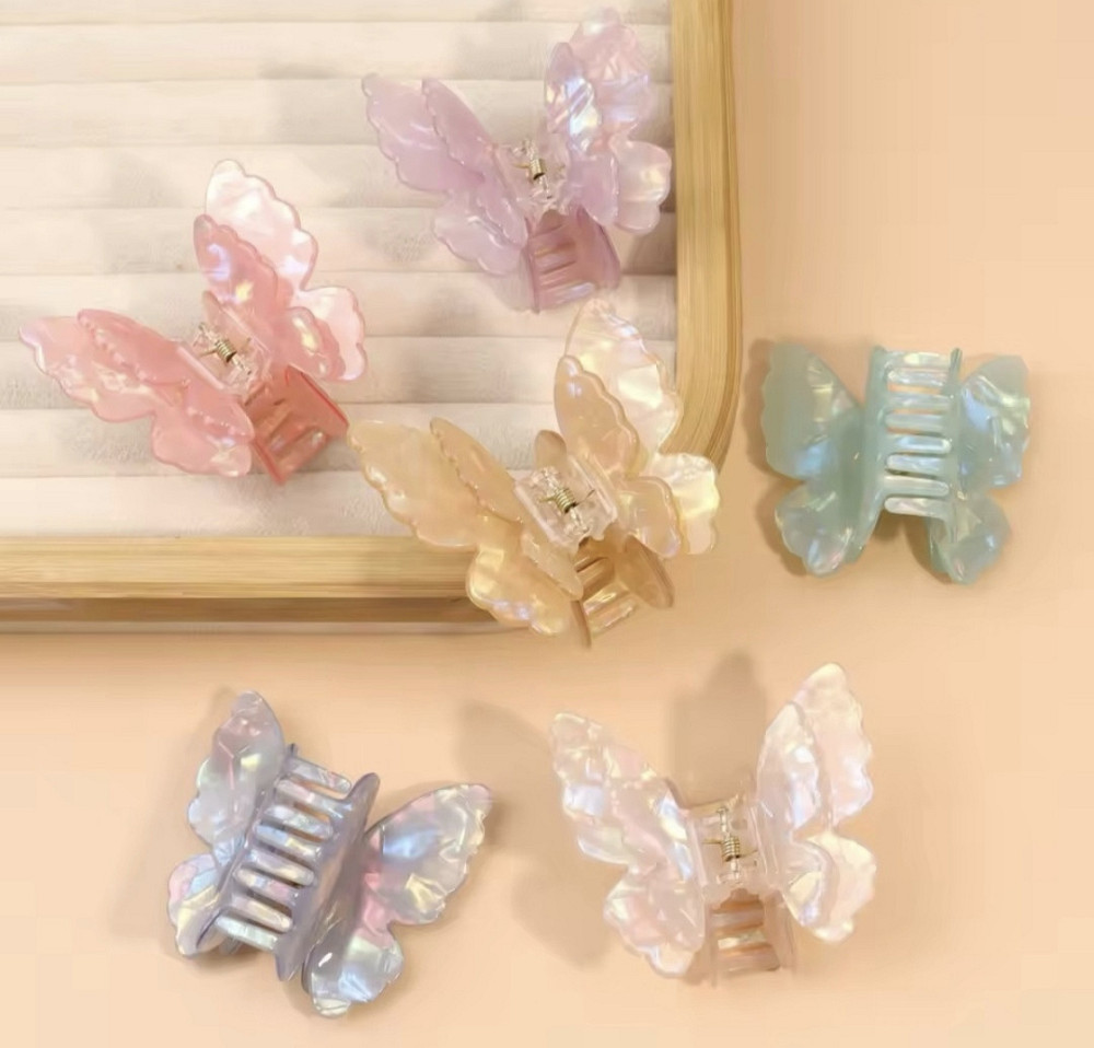 Заколка-крабік метелик з подвійними крильцями Пурпуровий Смела - изображение 9