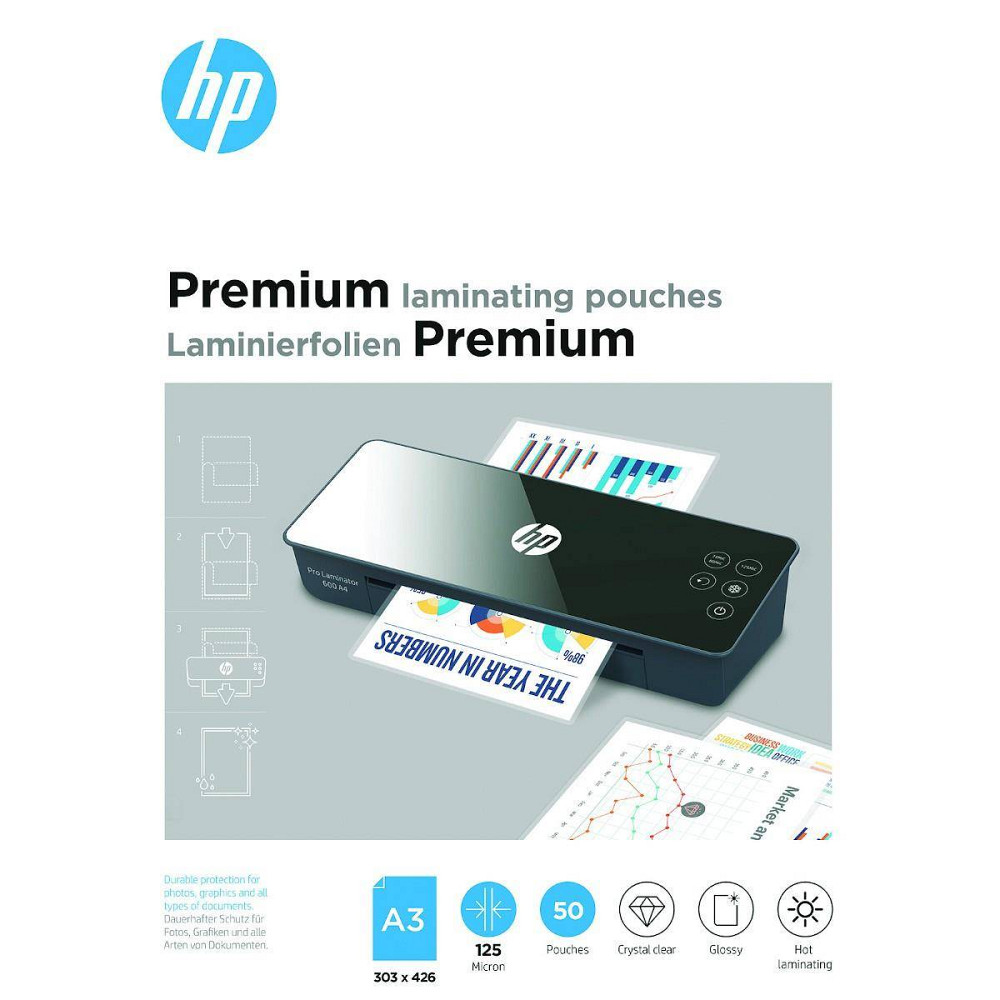 Плівка для ламінування HP Premium Laminating Pouches, A3, 125 Mic, 303x426, 50 pcs Винница - изображение 1