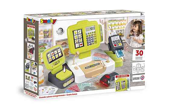 Детская электронная касса Smoby с терминалом, весами, звуковым сканером (350114) Киев