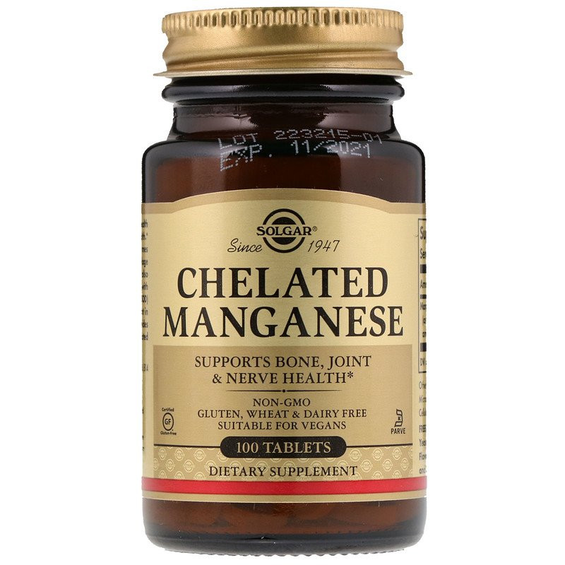 Марганец хелат Solgar Chelated Manganese 100 Tablets Луцк - изображение 1