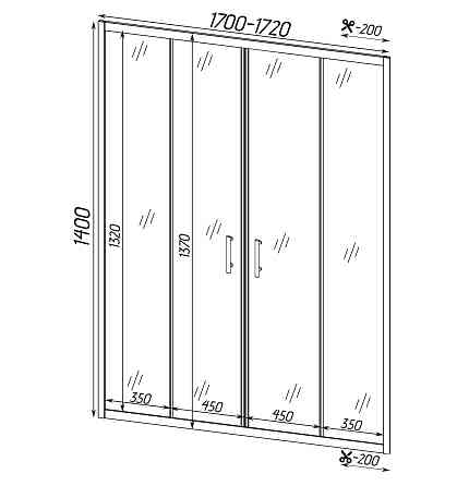 Шторка для ванної BRDA 170FS BRAVO (2уп.) Тернопіль