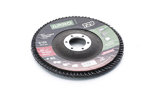 Круг пелюстково-торцевий цирконієвий Р80 конус 125 мм (Т29) (КЛТ) APRO Рівне - фото 1