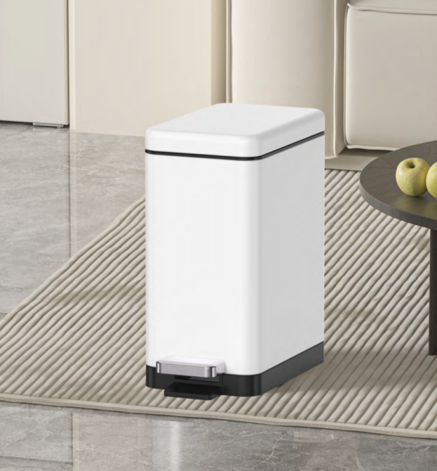 Відро для сміття з плавним закриванням прямокутне Koer TC-010206-08 6 л колір білий антипалець (KR5595) Чернівці - фото 9