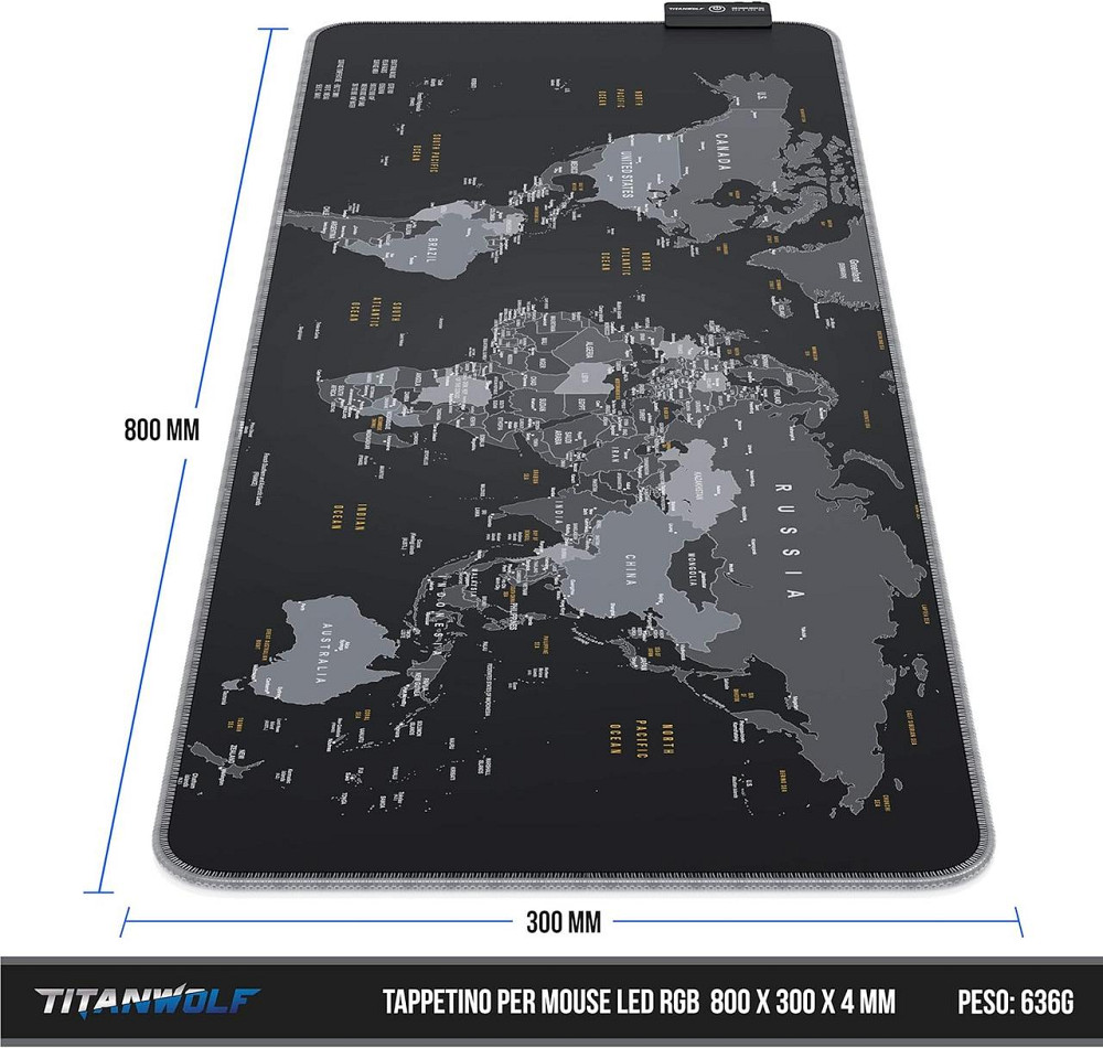 Большой геймерский RGB коврик (игровая поверхность) с подсветкой для мыши 800 x 300 x 3 мм Бровары - изображение 5
