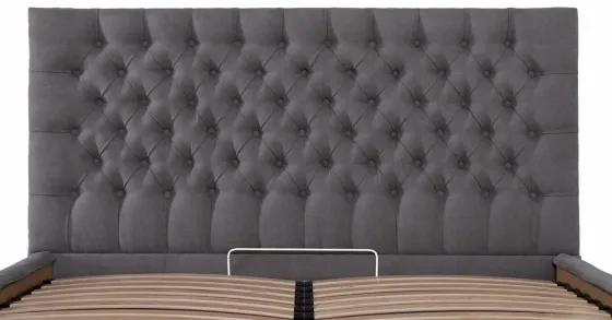 Кровать Двуспальная Cambridge VIP 180 х 200 см Мисти Dark Grey С дополнительной металлической цельносварной рамой Темно-серый Киев