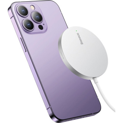 Зарядний пристрій Baseus Simple Mini3 Magnetic Wireless Charger 15W Silver (CCJJ040012) Вінниця - фото 11