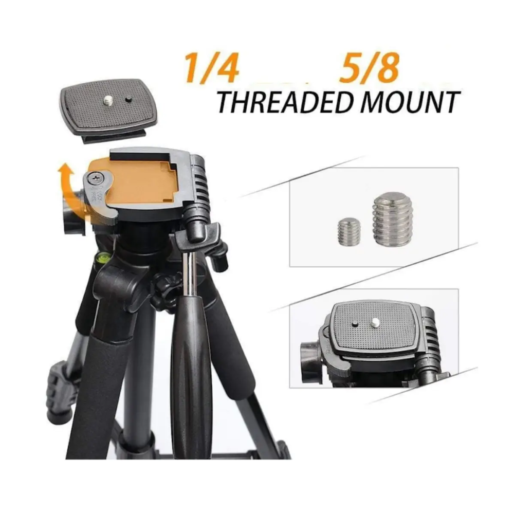 Штатив тринога Huepar TPD14 (50-140см) с резьбой 1/4 дюйма Черный Киев - изображение 5