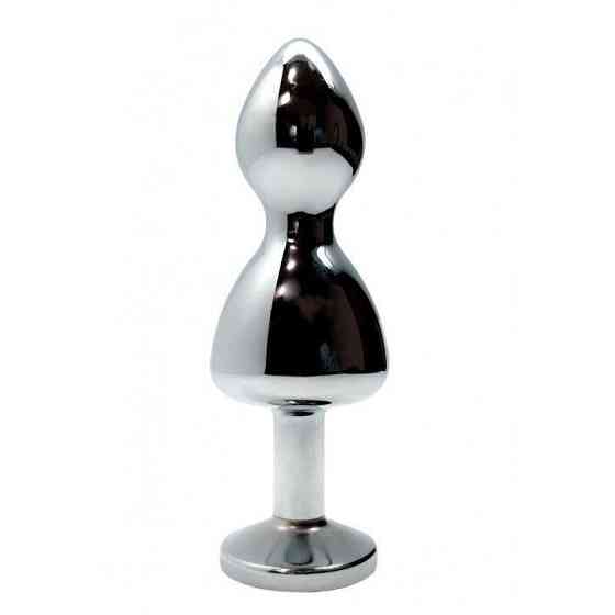 Металлическая анальная пробка Wooomy Lollypop Double Ball Metal Plug L диаметр 3,5 см, длина 10,5 см Sex Aura Киев