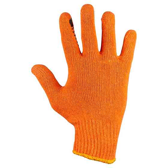 Grad Перчатки трикотажные с ПВХ точкой р10 Лайт (оранжевые) КРАТНО 12 парам GRAD (9442775) Киев