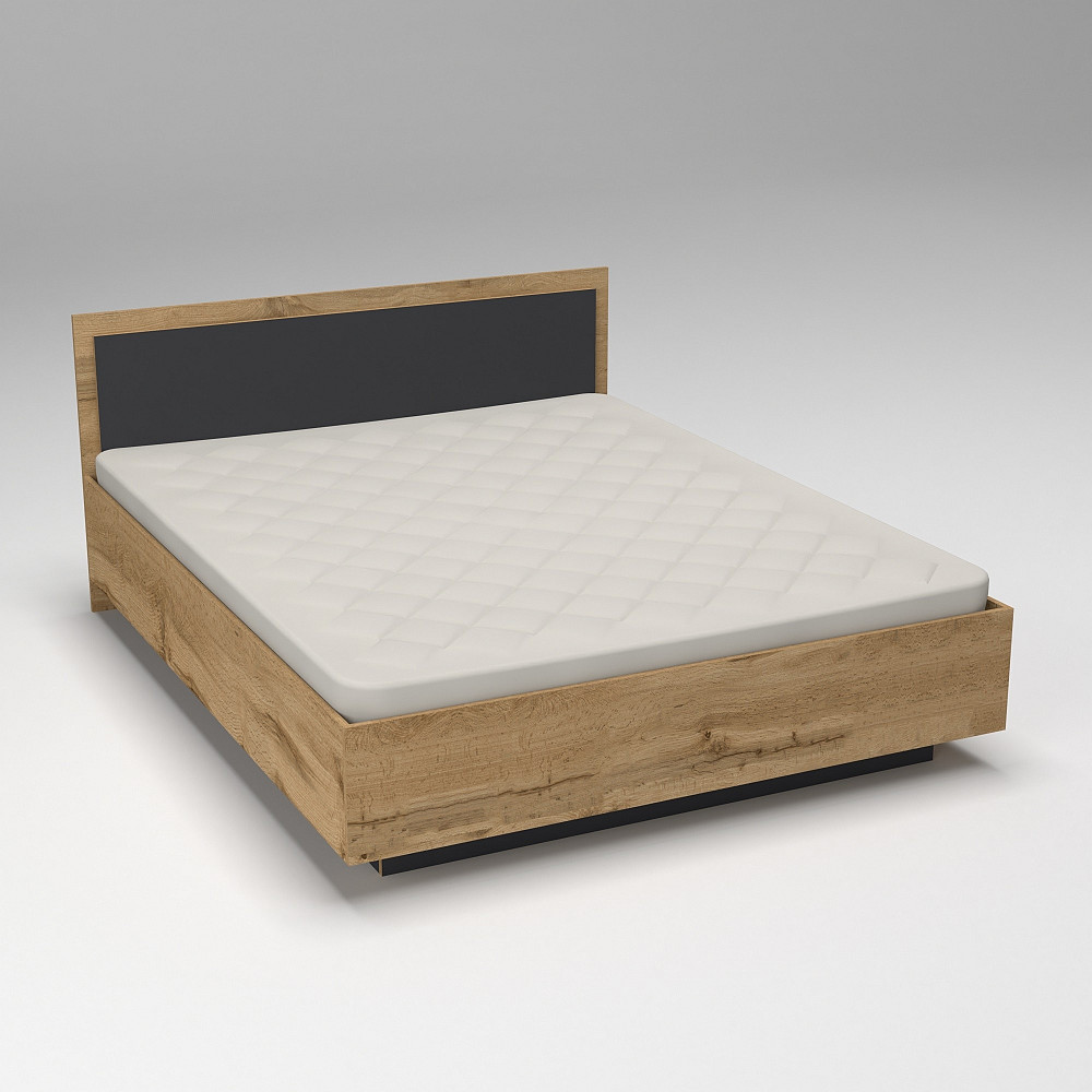 Кровать Кристалл №2 двуспальная, Дуб Аппалачи/Антрацит, 2035х1432х850 Львов - изображение 2