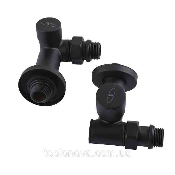 Набор Кран вентильный угловой с американкой SOLOMON LUX 1/2″  7777 TEN (2шт.) BLACK  (1уп) Черновцы