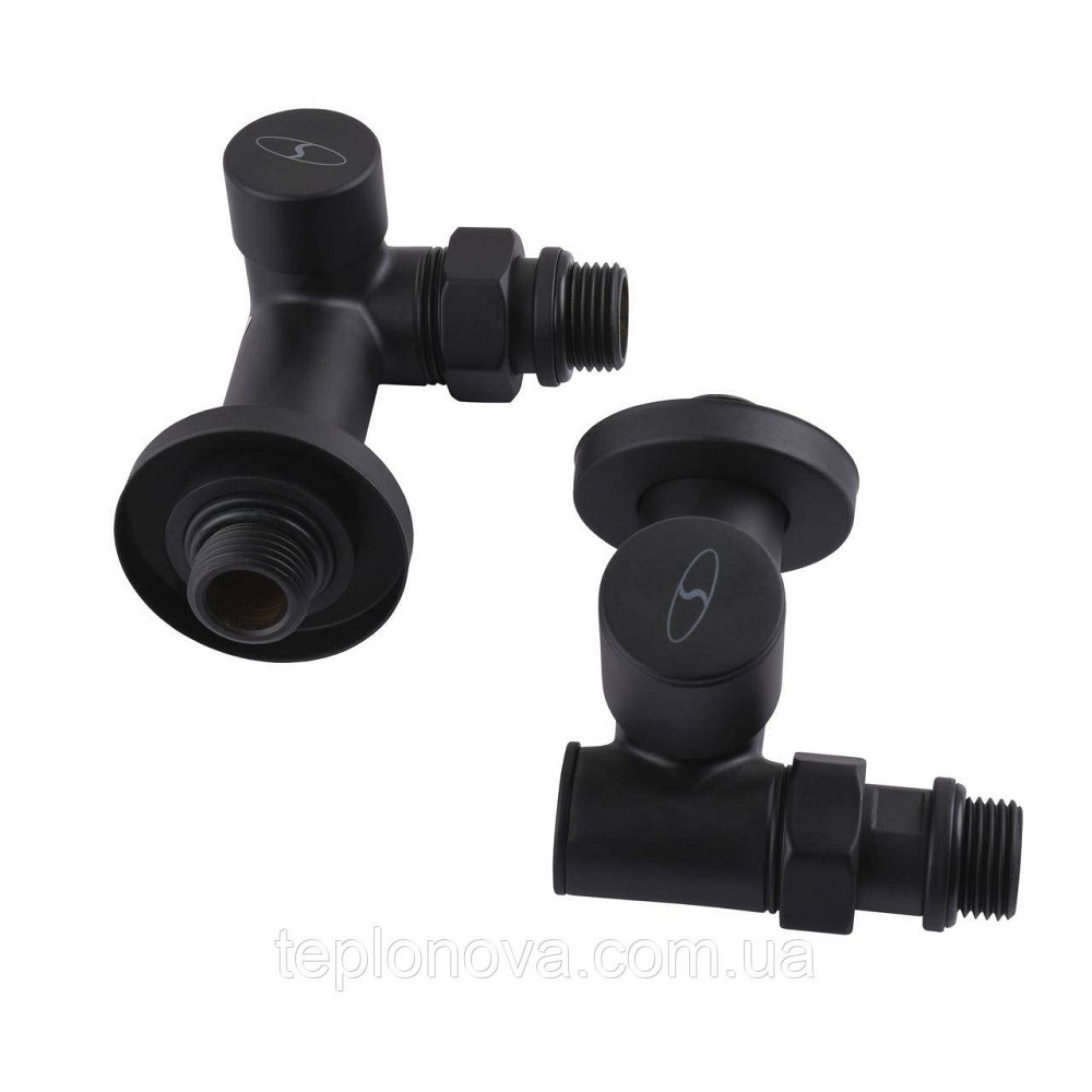 Набір Кран вентильний кутовий з американкою SOLOMON LUX 1/2" 7777 TEN (2 шт.) BLACK  (1уп) Чернівці - фото 3