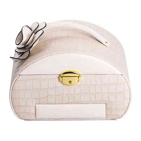 Yiwu Скринька для прикрас з еко шкіри 3 яруси із замком органайзер для ювелірних виробів HP-5-2 Коломыя