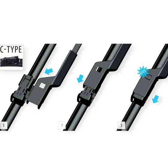 Щетки oximo модельные безкаркасные (к-т 2шт) c-type 750 + 700 мм дворника Мукачево