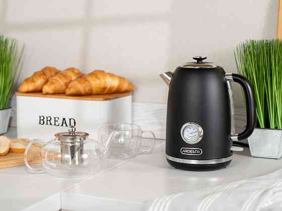 Електрочайник ARDESTO Vintage Dream 1.8л, Strix, метал, чорний матовий Киев